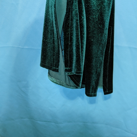 Velvet velour green dance dress - Picture 5 of 6